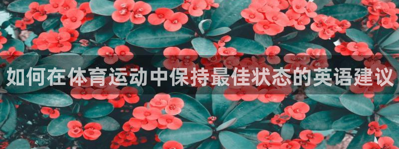熊猫体育官网首页入口：如何在体育运动中保持最佳状态的英语建议